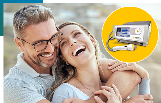 Happy couple with softwave device