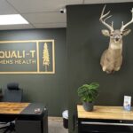 Elk taxidermy mount in Eugene office