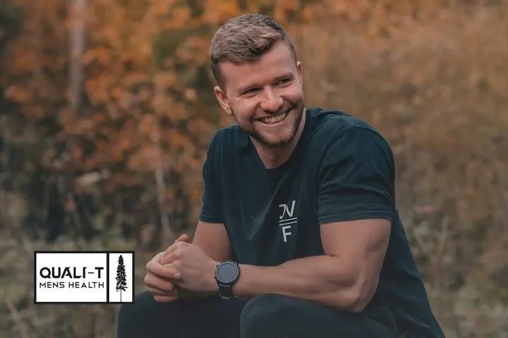 Man smiling after using Sermorelin