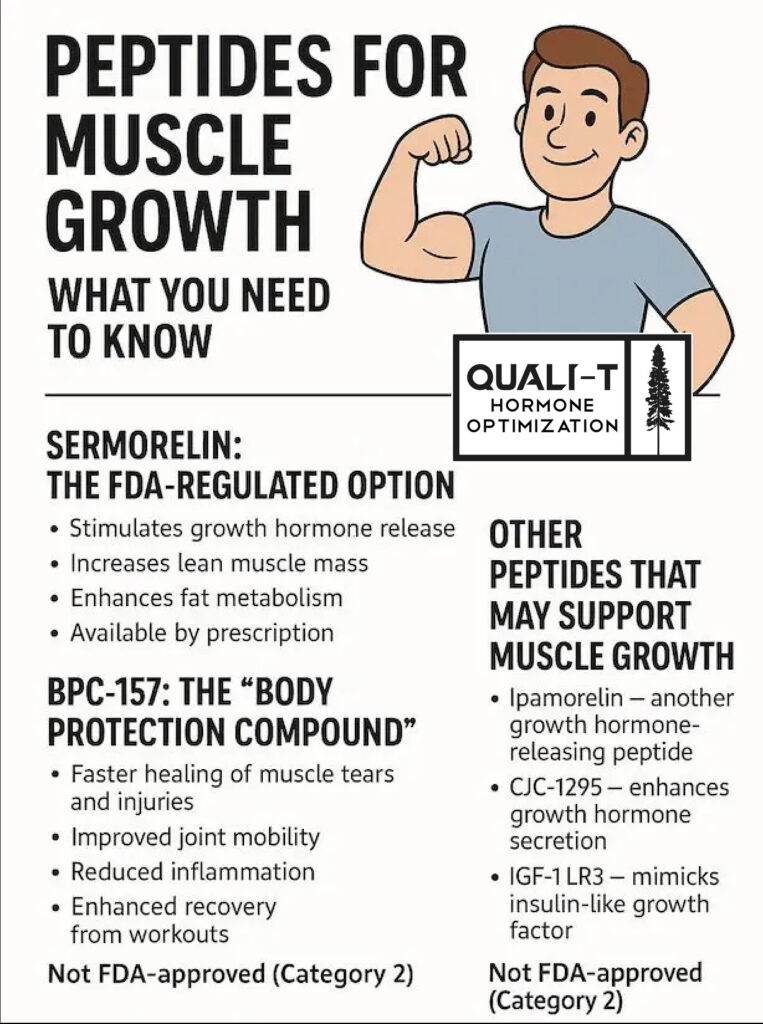 Peptides for muscle growth infographic