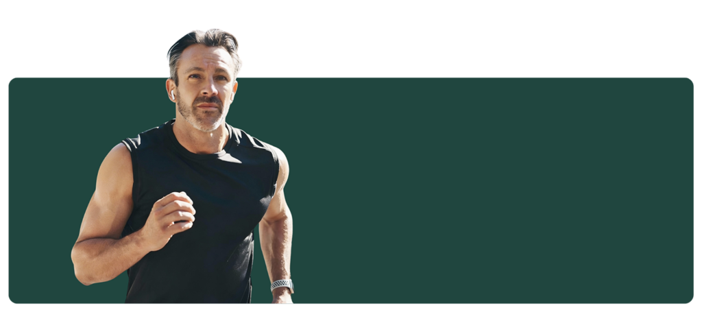 Middle-aged man jogging