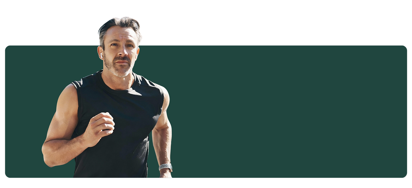 Middle-aged man jogging